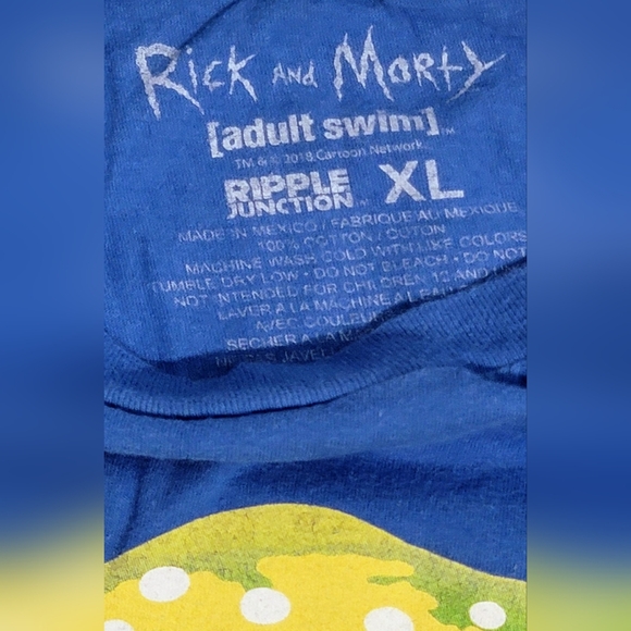 Ripple Junction Blue Rick and Morty Mens Tee Sz XL - Picture 3 of 4